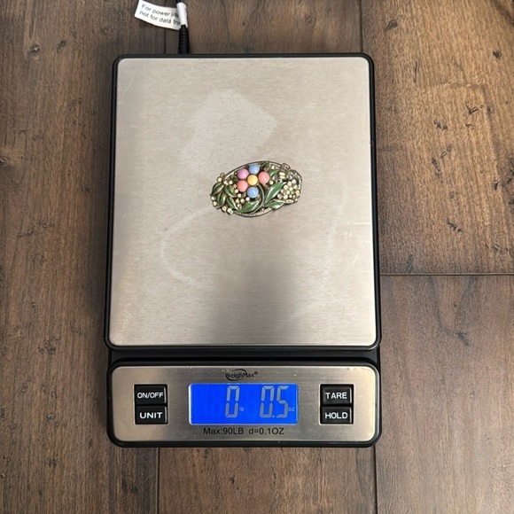 Antique 1920s Floral Enamel Brooch with Multicolor Accents lot B25 - Picture 7 of 7